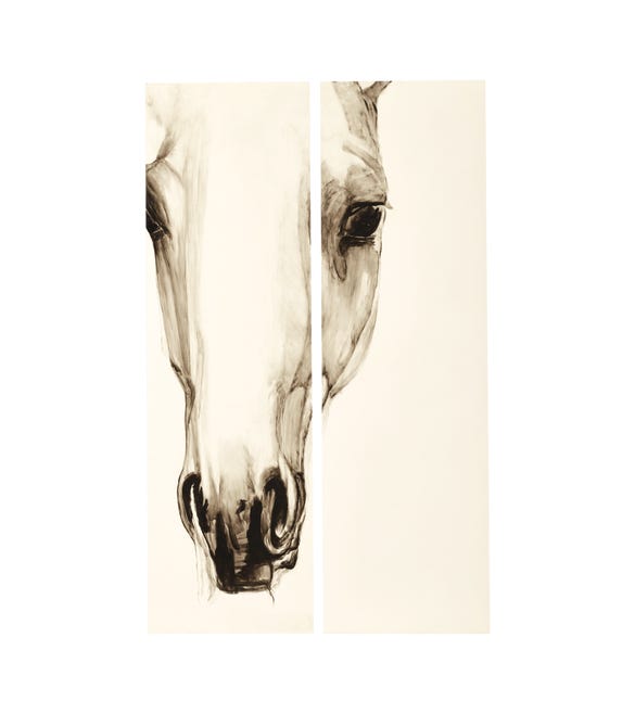 Horse Head Wall Panels - Black / White
