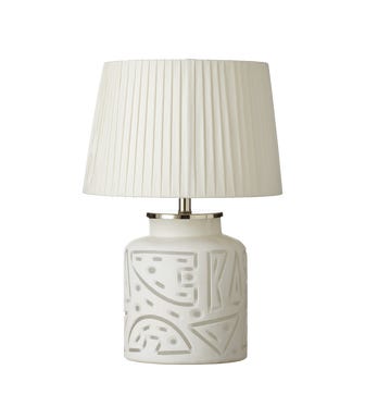 Illapa Etched Glass Table Lamp - White