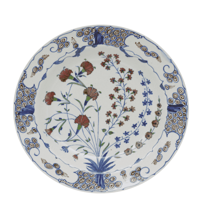 Set of Four Isphahan Porcelain Large Dinner Plates