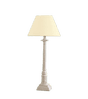 Wooden Column Bedside Lamp - Cream