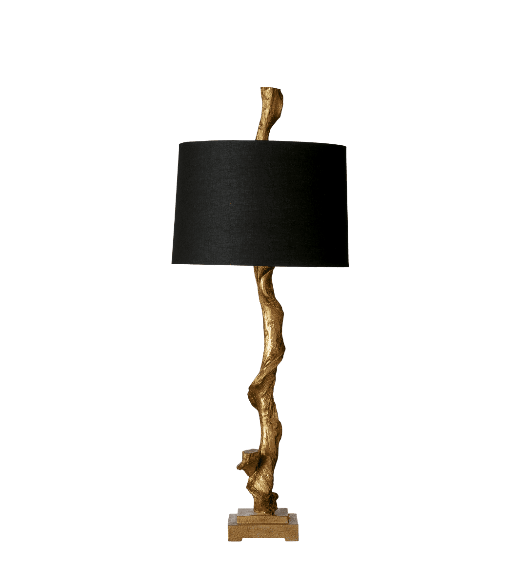 Sequoia Antique Gold and Black Table Lamp and Shade OKA