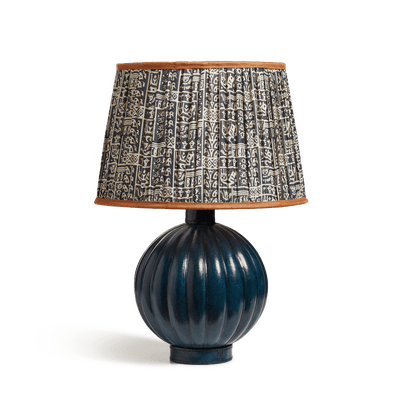 Karaffel Leather Table Lamp - Pure Indigo