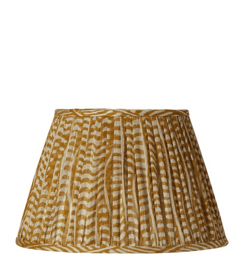 Knife Pleated Empire Lampshade - 17.5in / 45cm - Linen - Eclipse Mustard