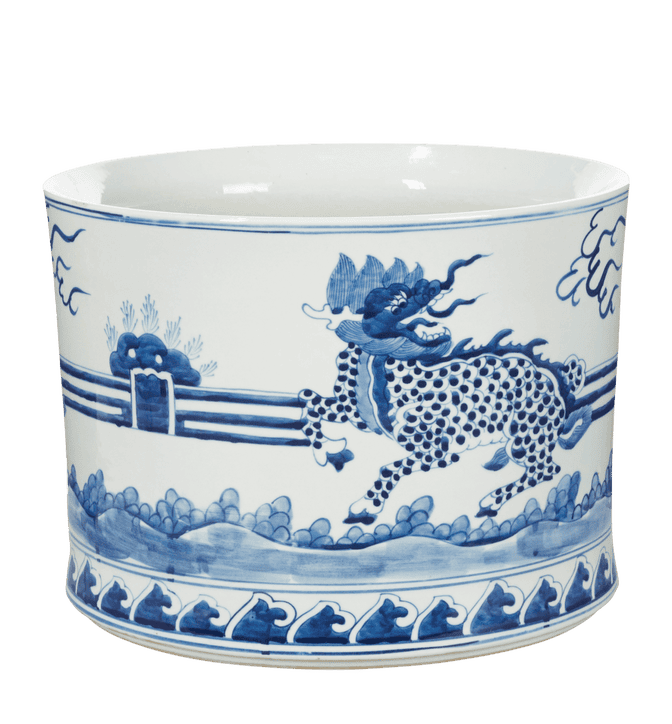 Large Daqing Porcelain Planter - Blue/White