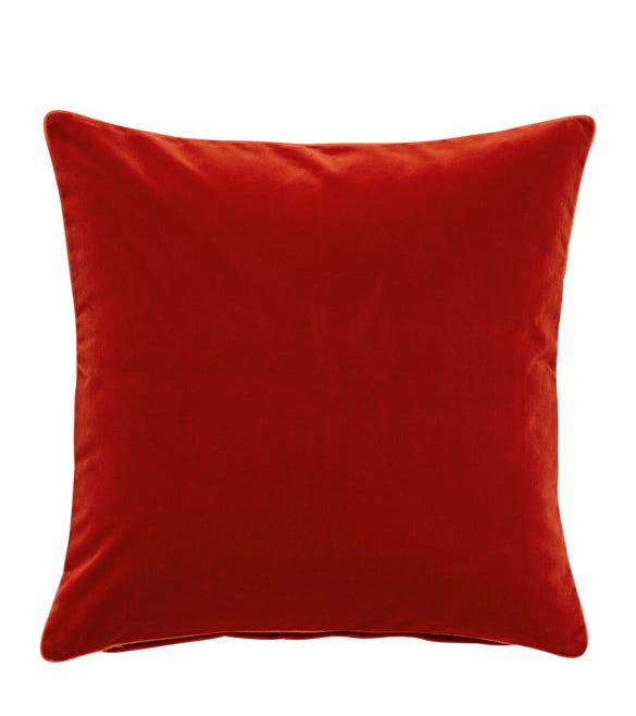 Large Plain Velvet Pillow Cover - Cinnamon