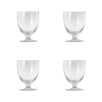 Set of Four Large Twisted Wine Glasses