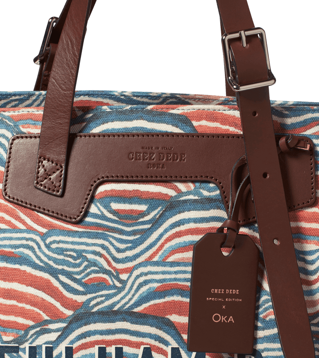 Fulham Personalized Monogram Canvas Tote Bag Leather Straps