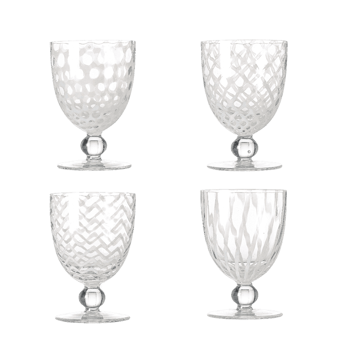 Pulcinella Large Wine Glasses, Set of Four- White