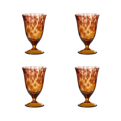 Set of Four Lavaux Glass Goblets - Multi