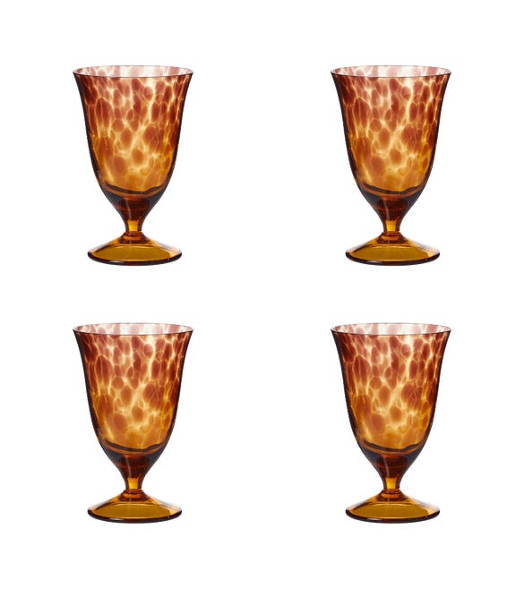 Set of Four Lavaux Glass Goblets - Multi