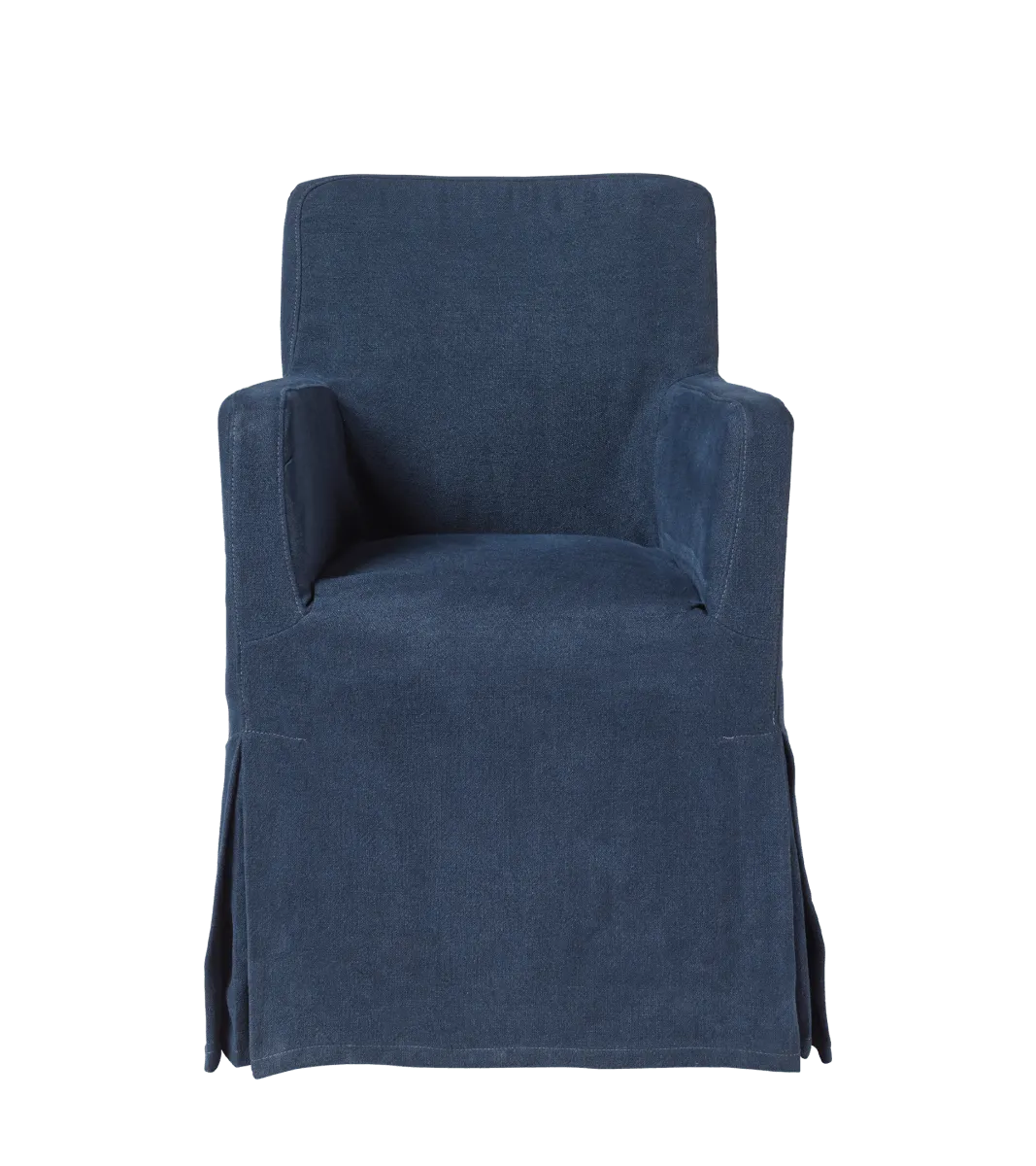 Linen Loose Cover For Atherton Dining Chair Pure Navy OKA