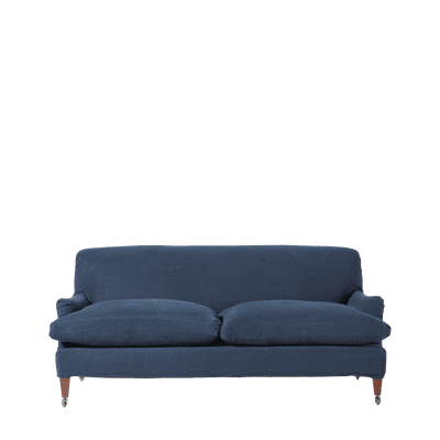 Linen Slipcover For Coleridge 3-Seater Sofa - Pure Navy