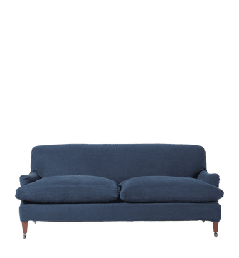 Linen Slipcover For Coleridge 3-Seater Sofa - Pure Navy
