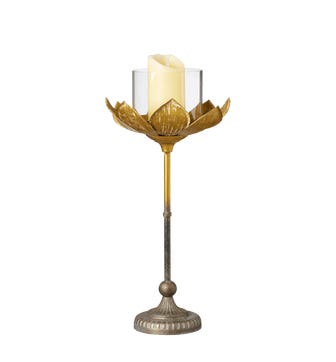 Lotus Candle Holder Medium - Gold