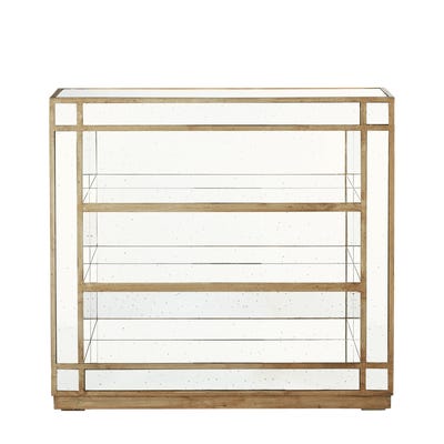 Low Versailles Mirrored Shelves With Hand-Foxing - Antique Bronze