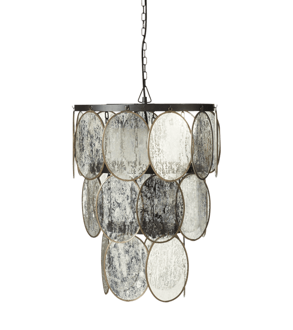 Luminosia Hanging Disc Lamp - Antiqued Mirror