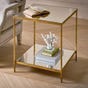 Merle Side Table - Antiqued Glass