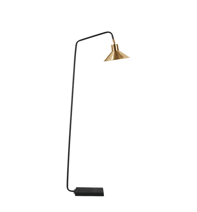Merton Floor Lamp - Black/Brass