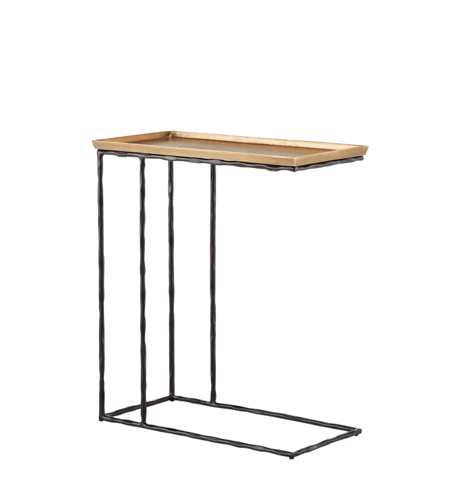 Mimilo Rectangular Side Table - Black/Brass