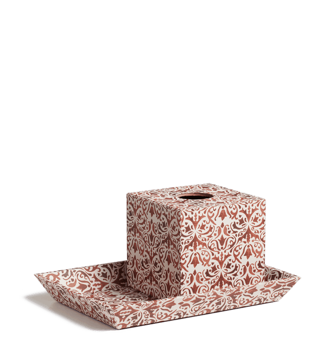 Nassau Tissue Box and Tray - Washed Rust