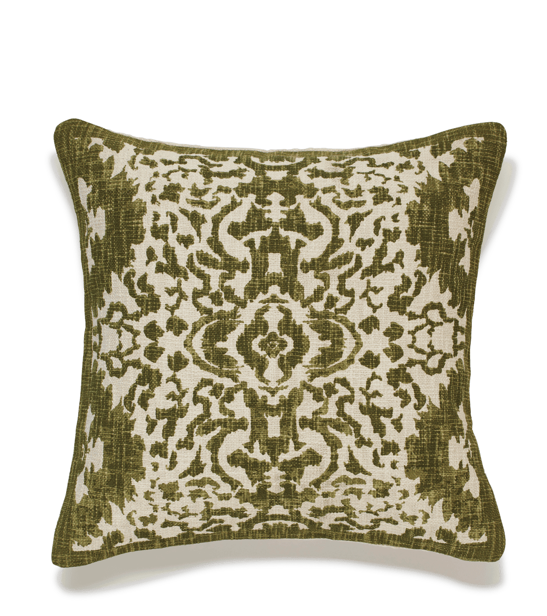 Moss Olive Green Pillow Cover, Tribal Urban Ethnic Square 18x18 in