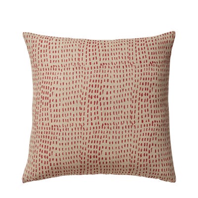 Nostell Dashes Cushion Cover - Red Madder