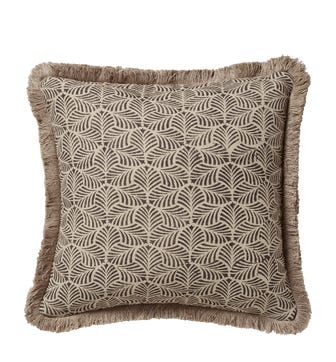 Nostell Leaves Cushion Cover - Charcoal