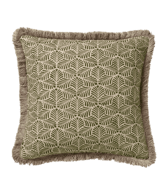 Nostell Leaves Cushion Cover - Seaweed Green