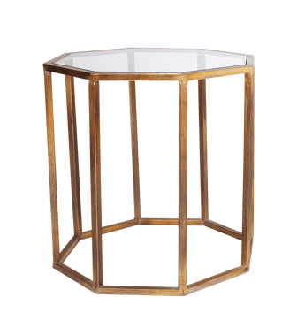 Octagon Side Table, Large - Brass