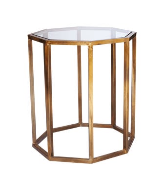 Octagon Side Table, Small - Brass