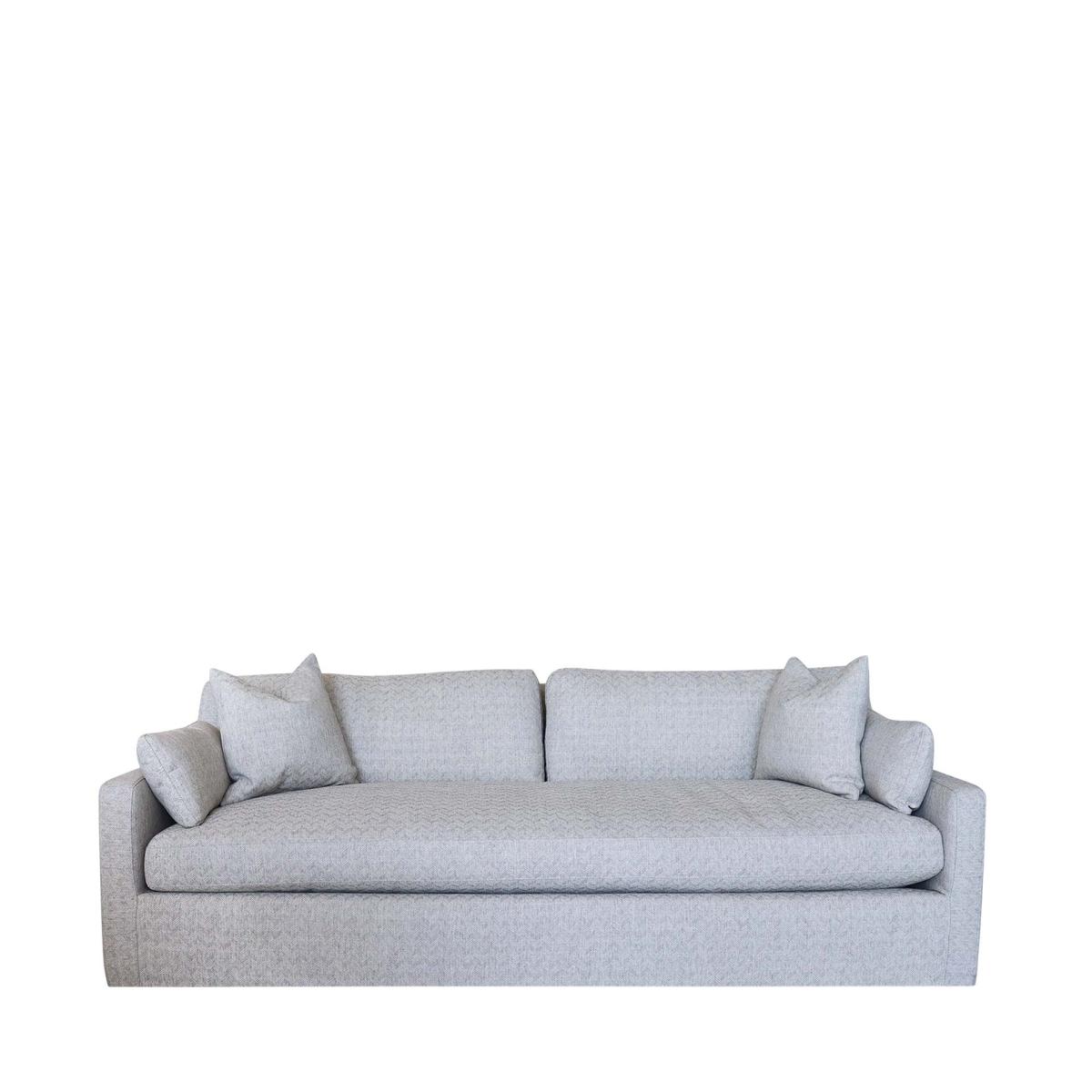 Oka Otis 8' Herringbone Linen Sofa - Oatmeal In Blue