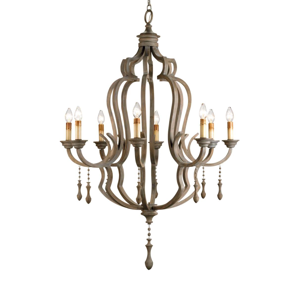 Oka Perla Chandelier - Washed Gray In Brown