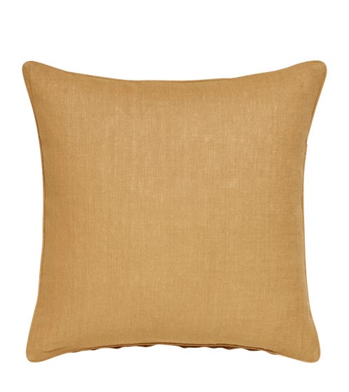 Plain Linen Pillow Cover Square - Dijon