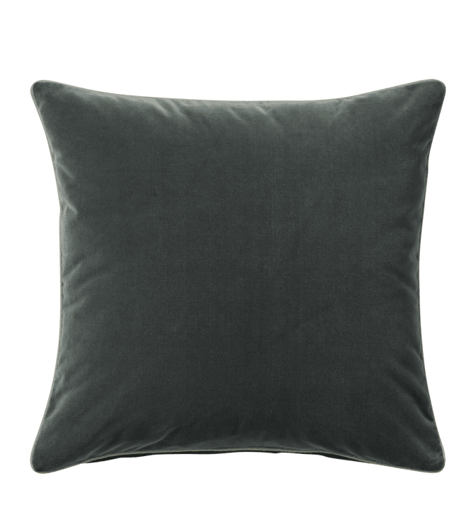 Large Plain Velvet Pillow Cover - Lead