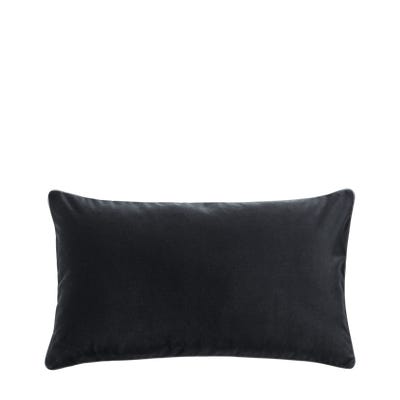 Plain Velvet Cushion Cover (60x35cm) - Charcoal