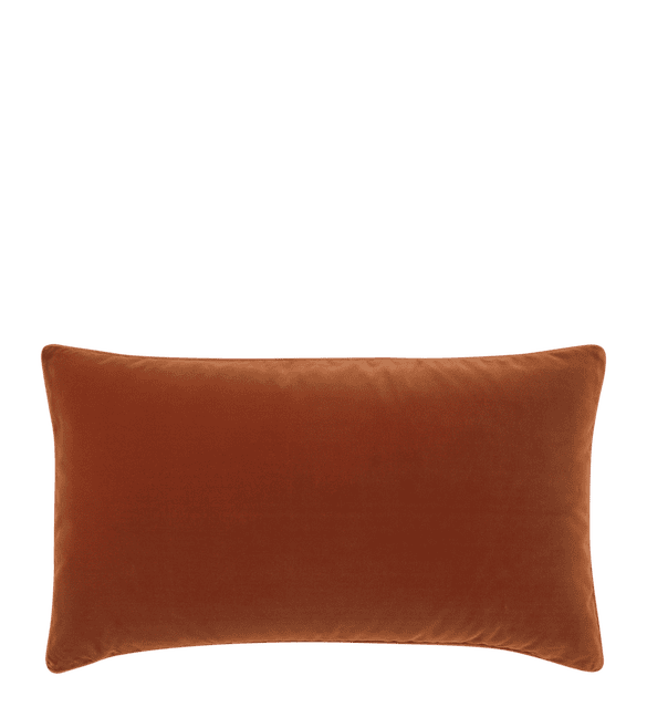Plain Velvet Cushion Cover (60x35cm) - Dirty Orange