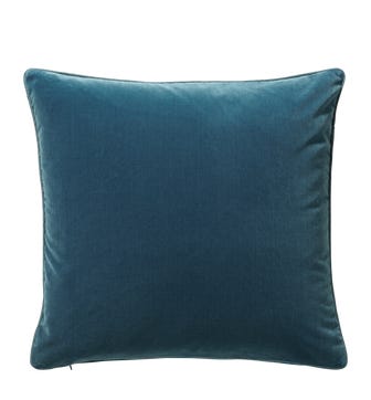 Plain Velvet Cushion Cover, Large - Atlantic Blue