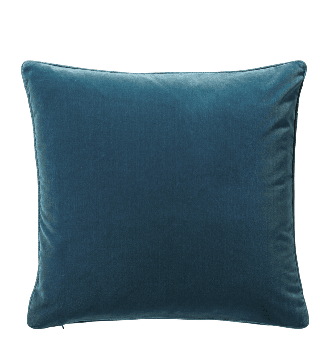 Plain Velvet Cushion Cover, Square - Atlantic Blue