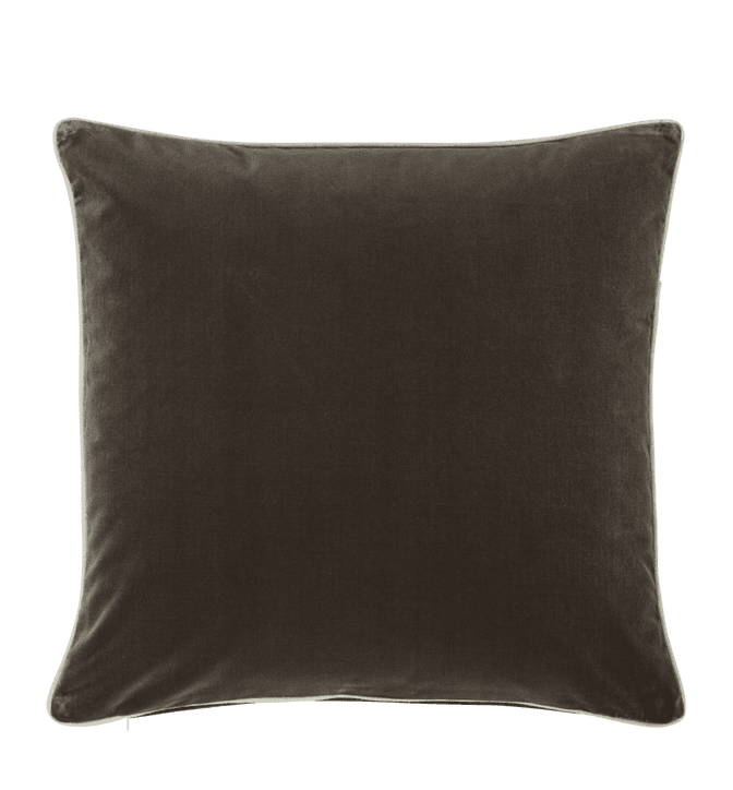 Plain Velvet Cushion Cover, Square - Truffle