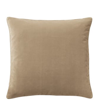 Plain Velvet Cushion Cover, Large - Porridge