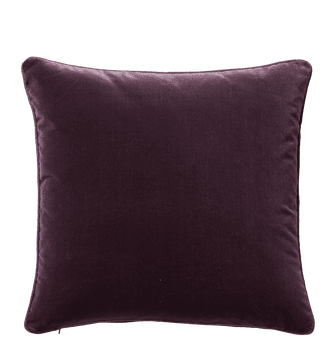 Plain Velvet Cushion Cover, Large - Aubergine
