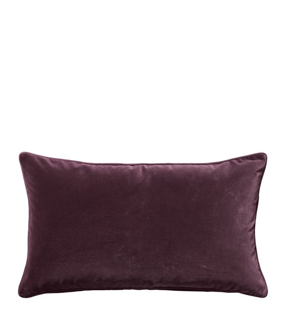 Plain Velvet Cushion Cover, Small - Aubergine