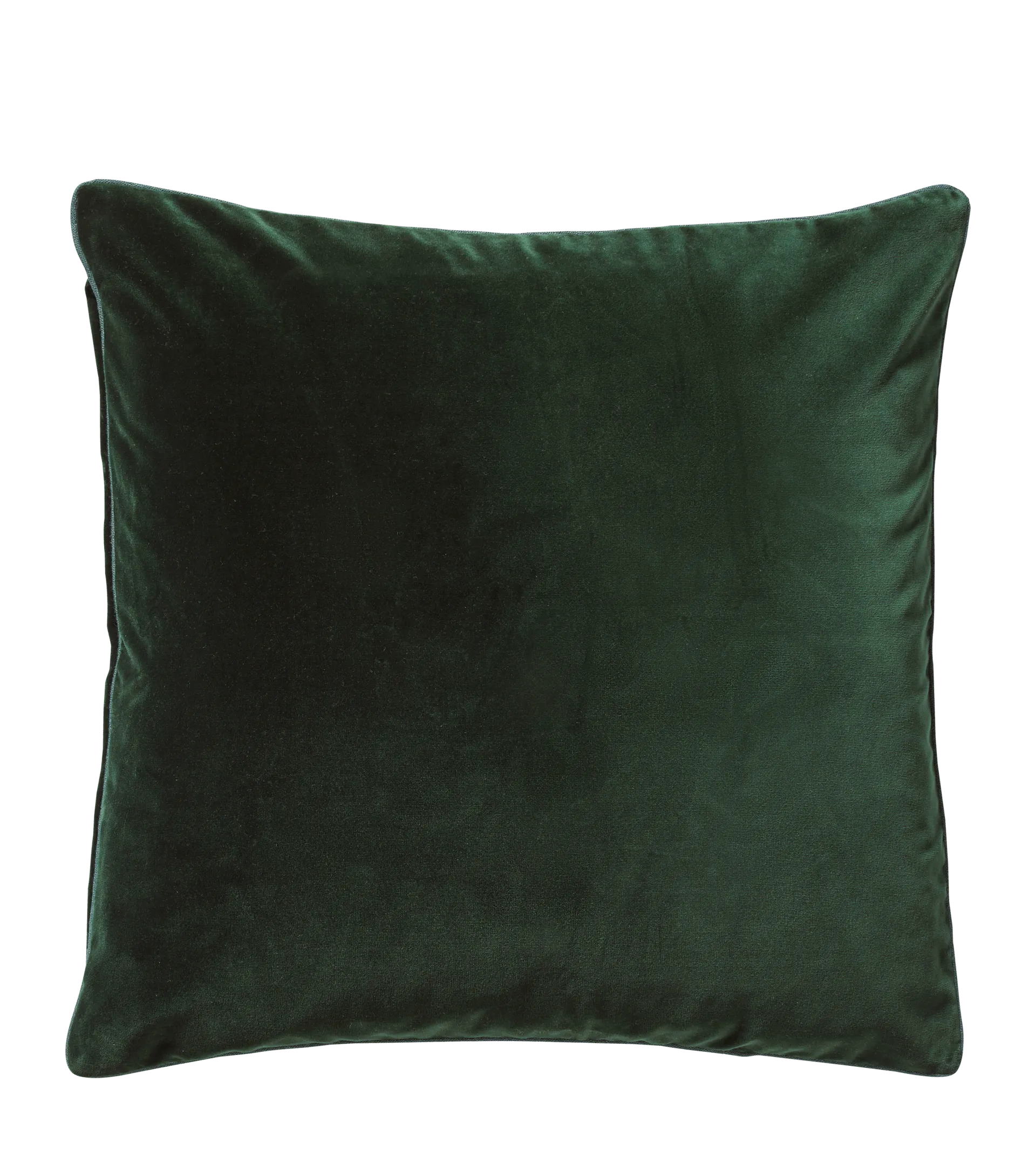 Plain Velvet Cushion Cover Square Dark Green OKA