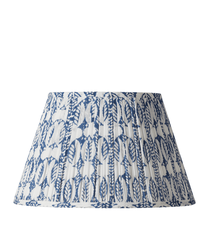 35cm Pleated Daun Cotton Lampshade - Indigo