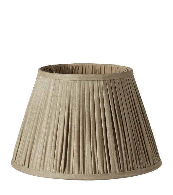 Pleated Linen Lampshade & Carrier (35) - Natural