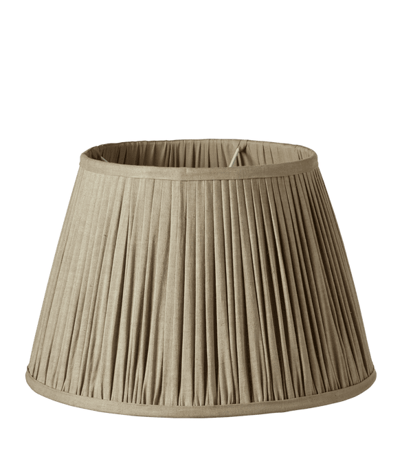 Pleated Linen Lampshade & Carrier (40) - Natural