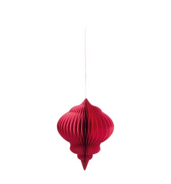 Pointed Top Honeycomb Bauble Decoration - Crimson