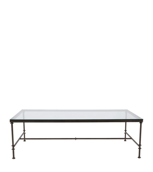 Large Pompidou Metal & Glass Coffee Table - Metal