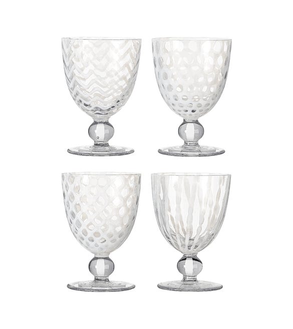 Pulcinella Small Wine Glasses, Set of Four - White