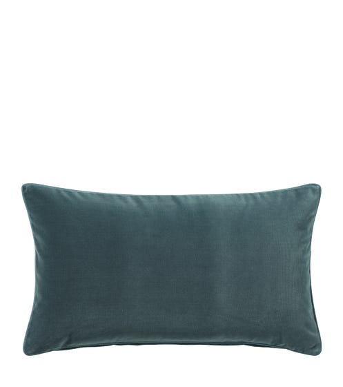 Plain Velvet Cushion Cover, Rectangular - Air Force Blue